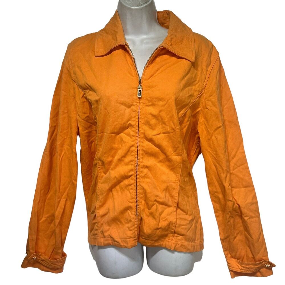st john sport orange full zip jacket Size S damaged